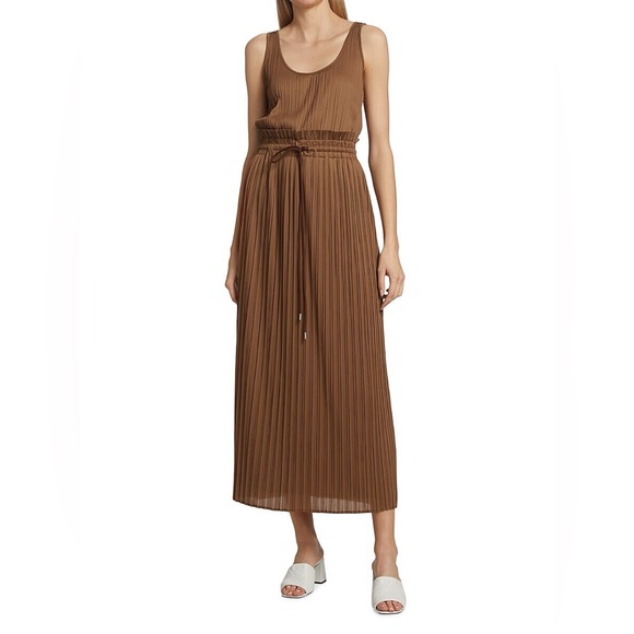 A.L.C. Dresses & Skirts - NWT A.L.C. Pleated Drawstring Midi Dress Brown M